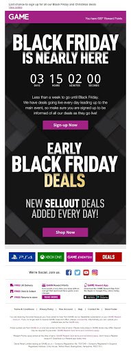black friday countdown email