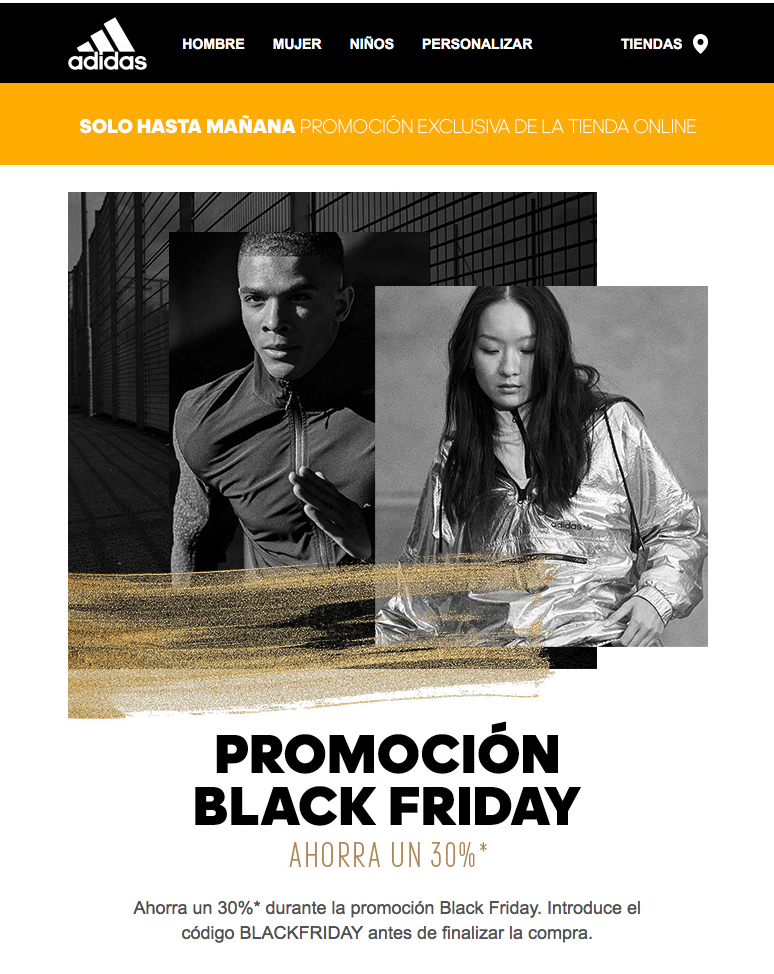 black friday email descuento