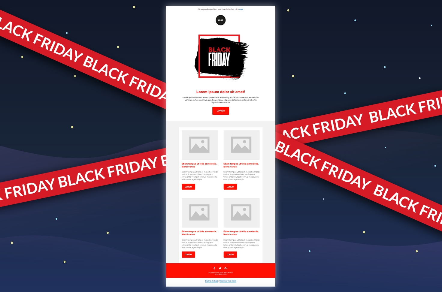 plantilla de email gratuita black friday