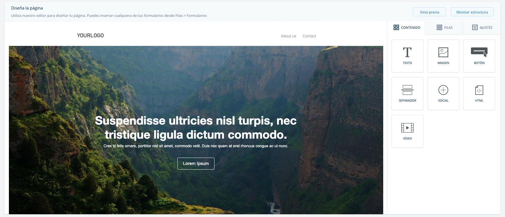 editor landing pages