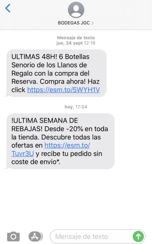 Enviar campañas de SMS