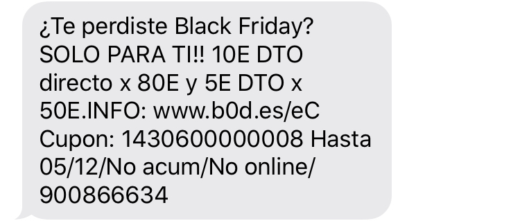 Campaña SMS con promoción exclusiva