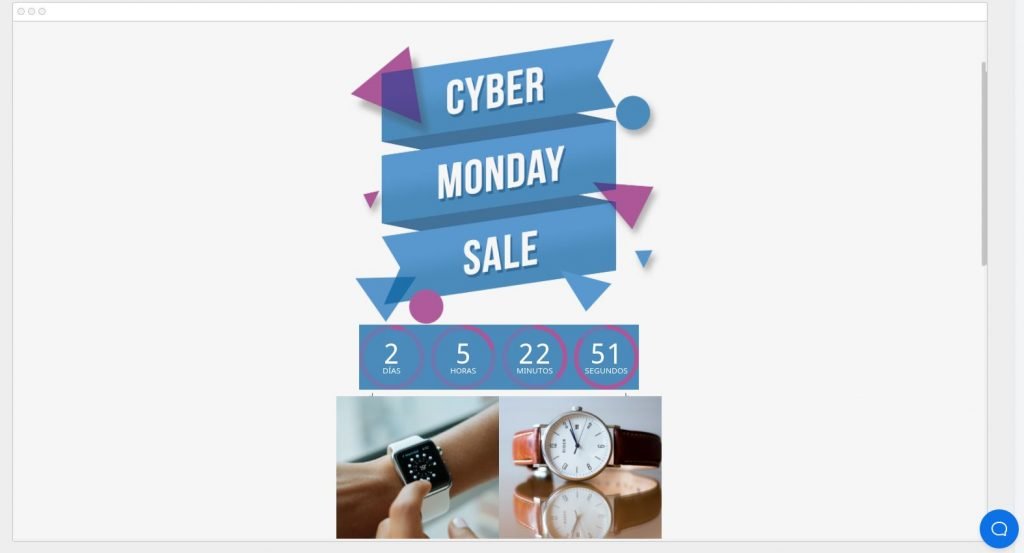 plantilla de email con cuenta atrás cyber monday