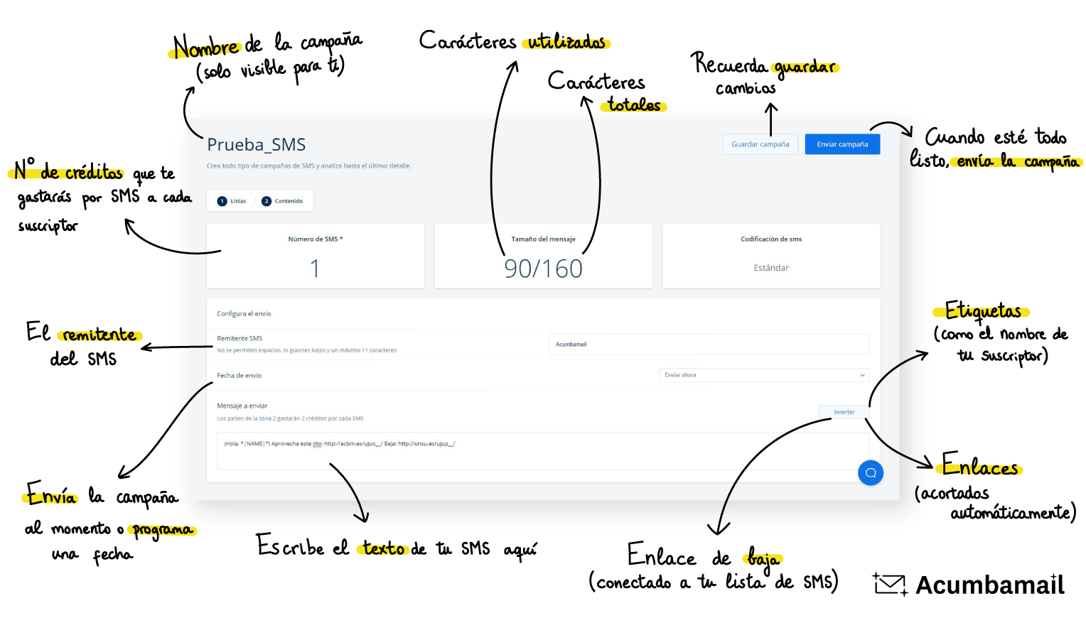 campaña de SMS marketing Acumbamail