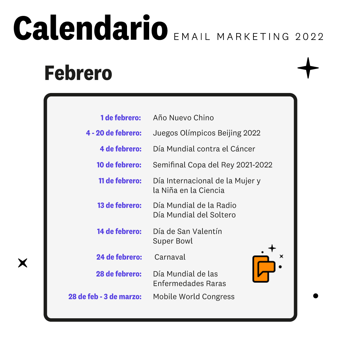 calendario de marketing fechas importantes febrero 2022