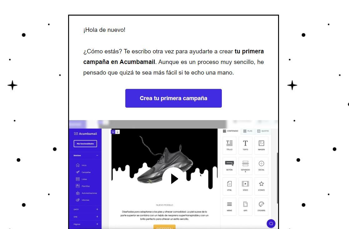 Ejemplo de botón con CTA en campaña de email