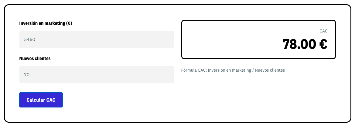 calculadora coste de adquisición