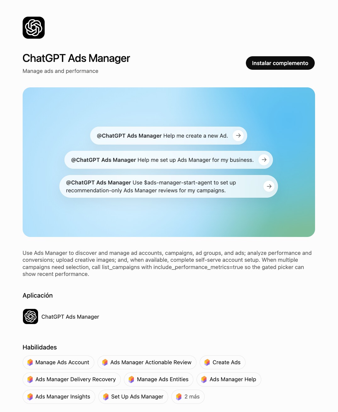 complemento ads chatgpt