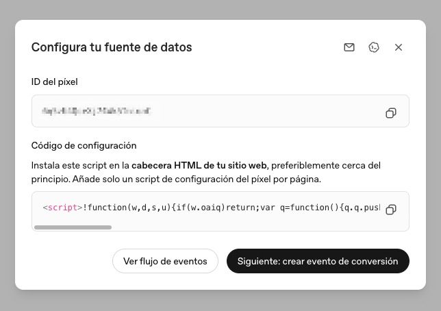 configuracion pixel chatgpt ads