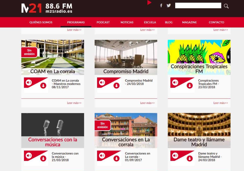Web de la radio municipal M21