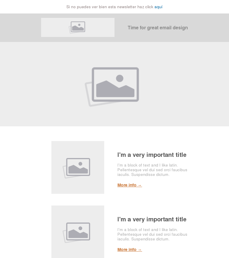 Plantilla email marketing Básica grises larga