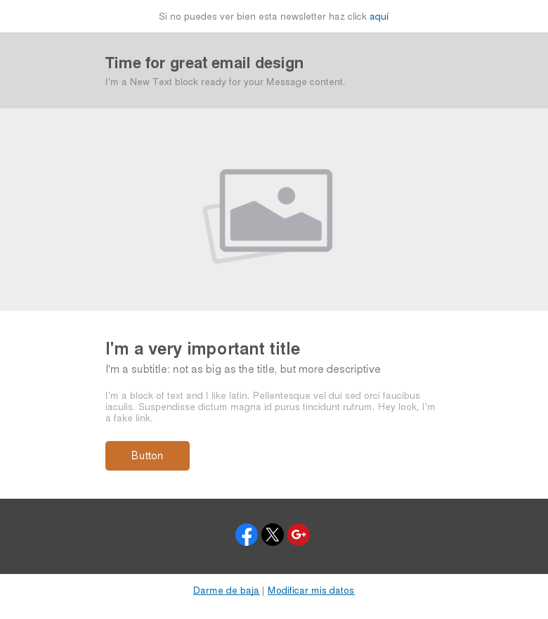 Plantilla email marketing Básica grises