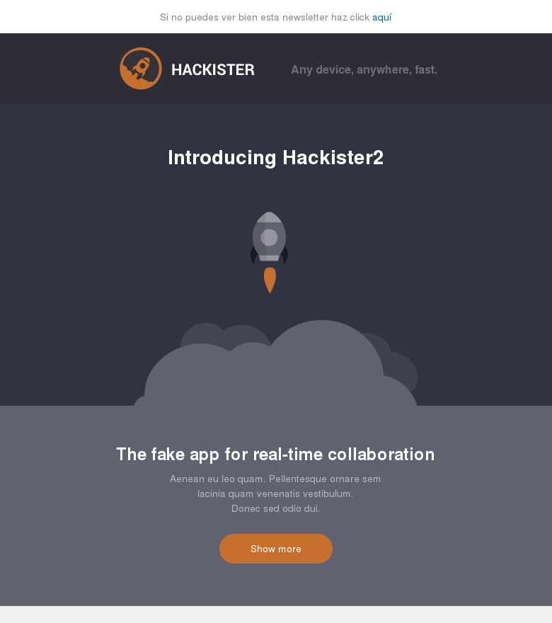 Plantilla email marketing Super cohete ancha