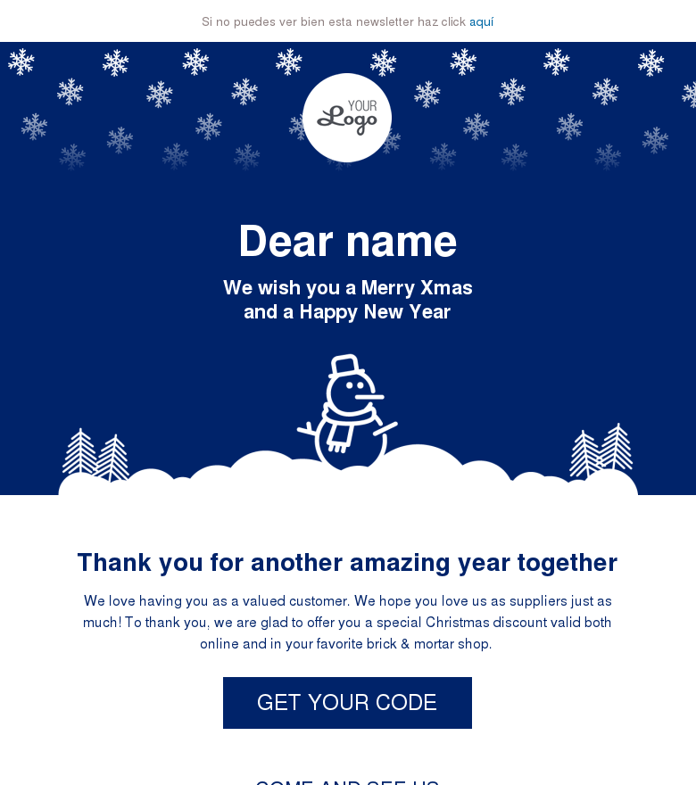 Plantilla email marketing Nieve