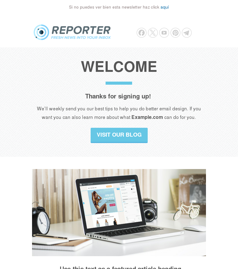 Plantilla email marketing Lanzamiento