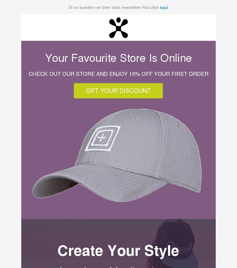 Template email marketing Morado
