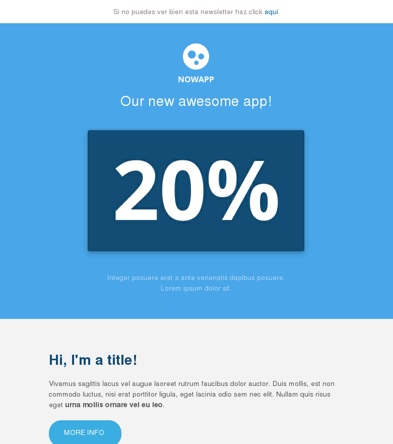 Plantilla email marketing Azul