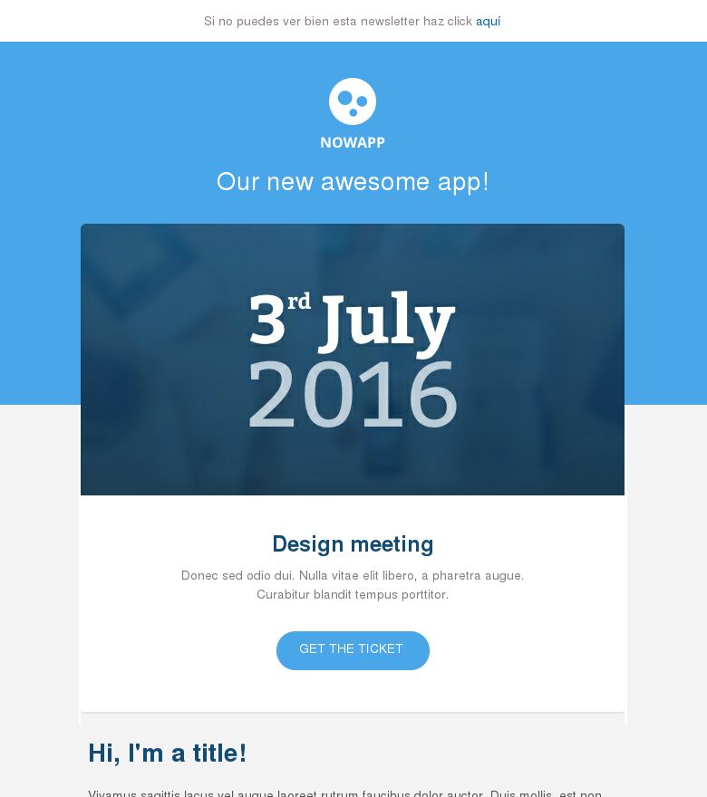 Template email marketing Agua