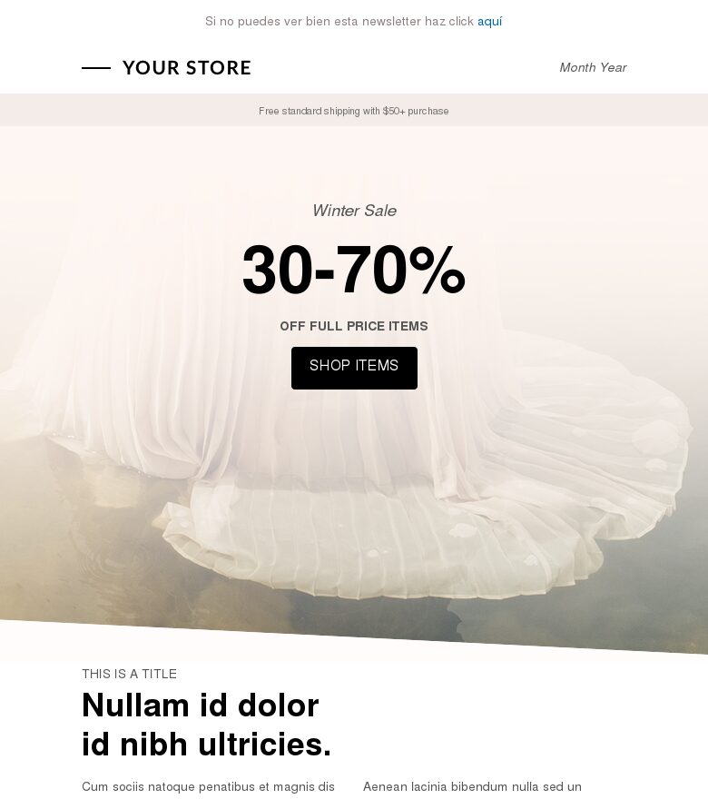 Email marketing template Descuento