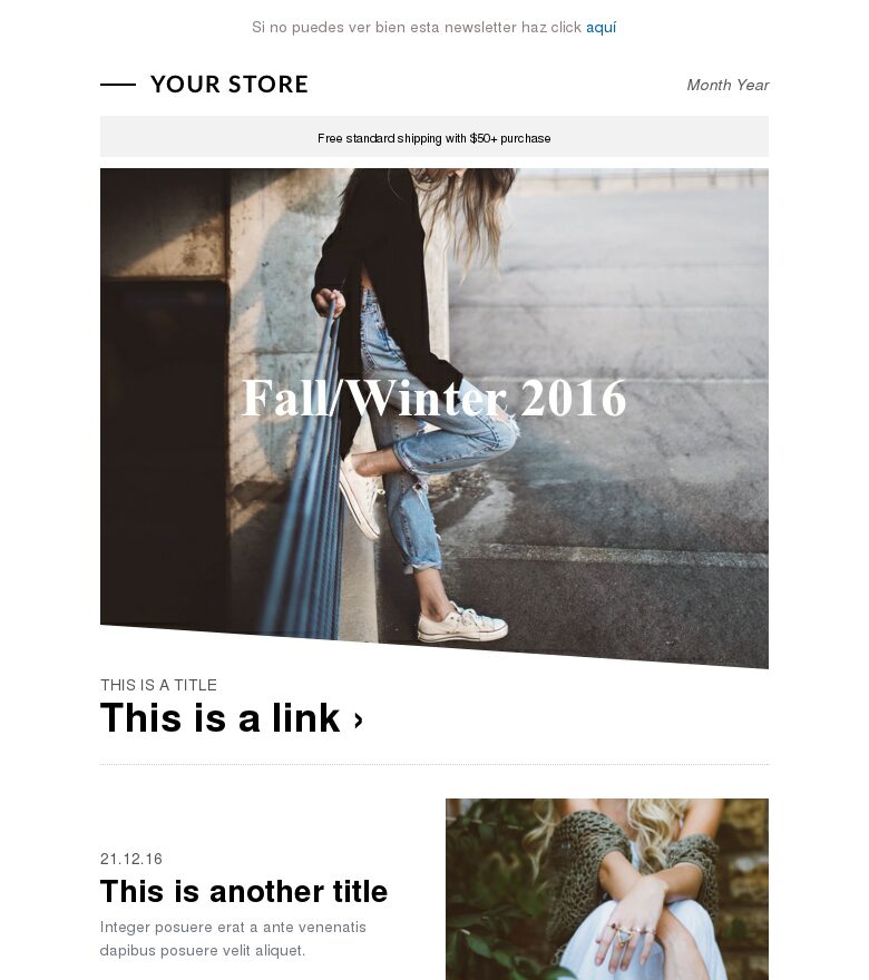 Email marketing template Instagram