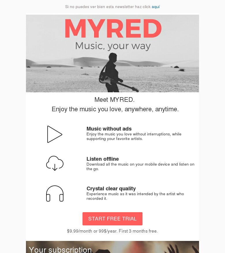 Template email marketing Grupo música