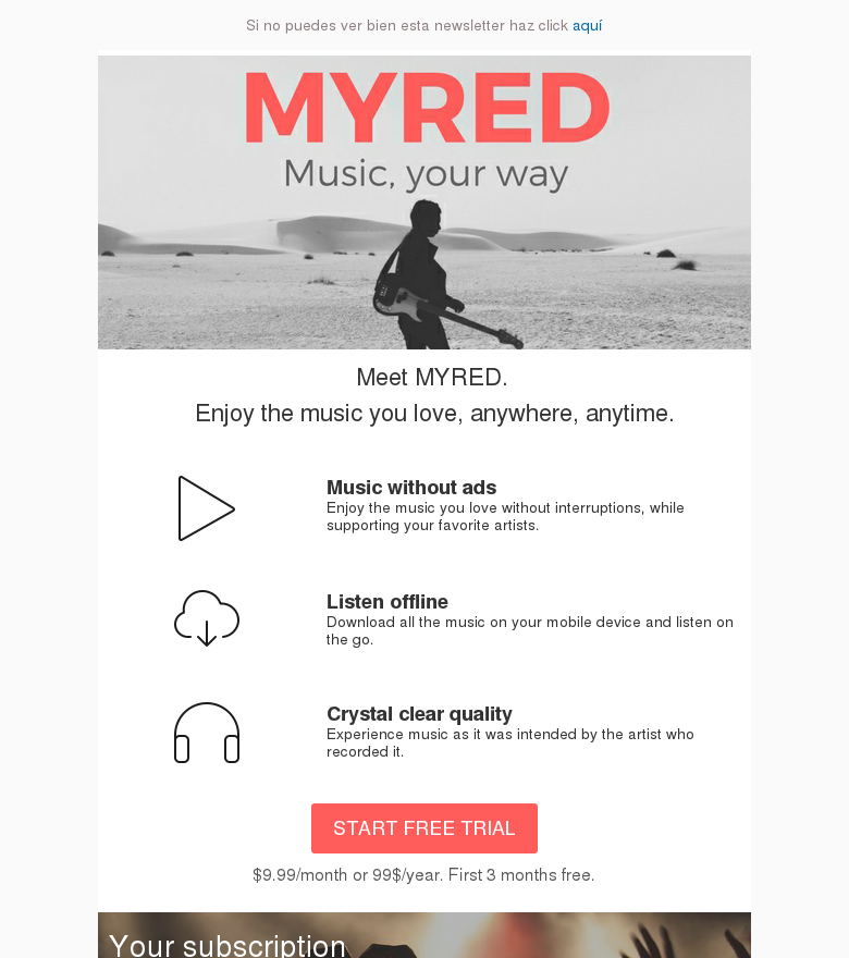 Plantilla email marketing Grupo música