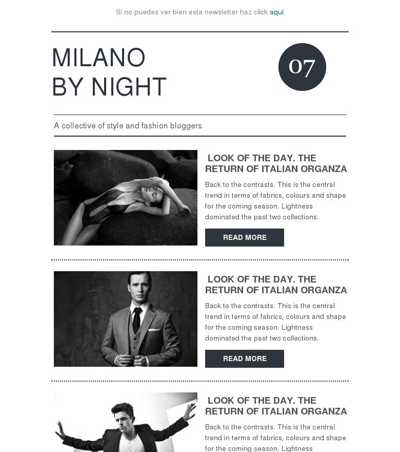 Template email marketing Moda blanco y negro