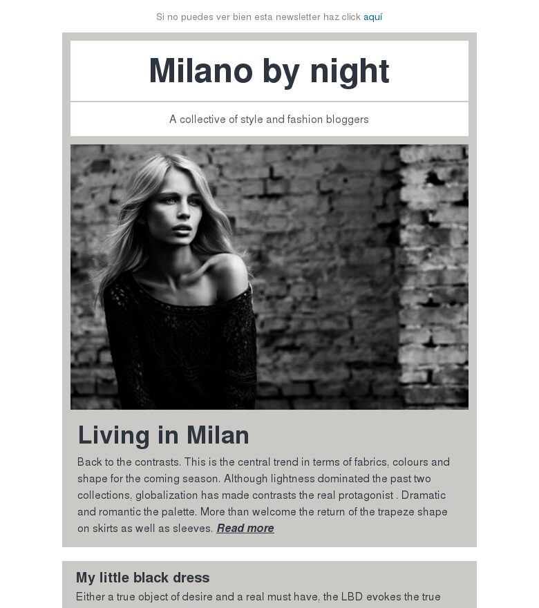Template email marketing Moda texto