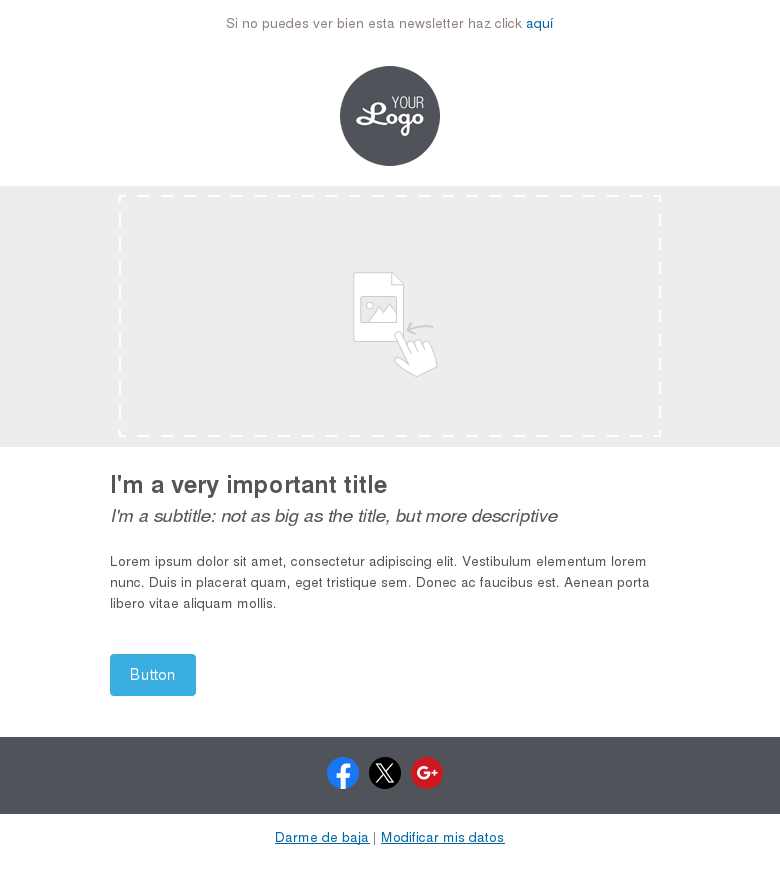 Plantilla email marketing Básica imagen texto ancha