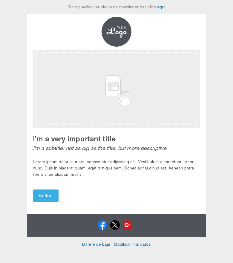 Plantilla email marketing Básica imagen texto