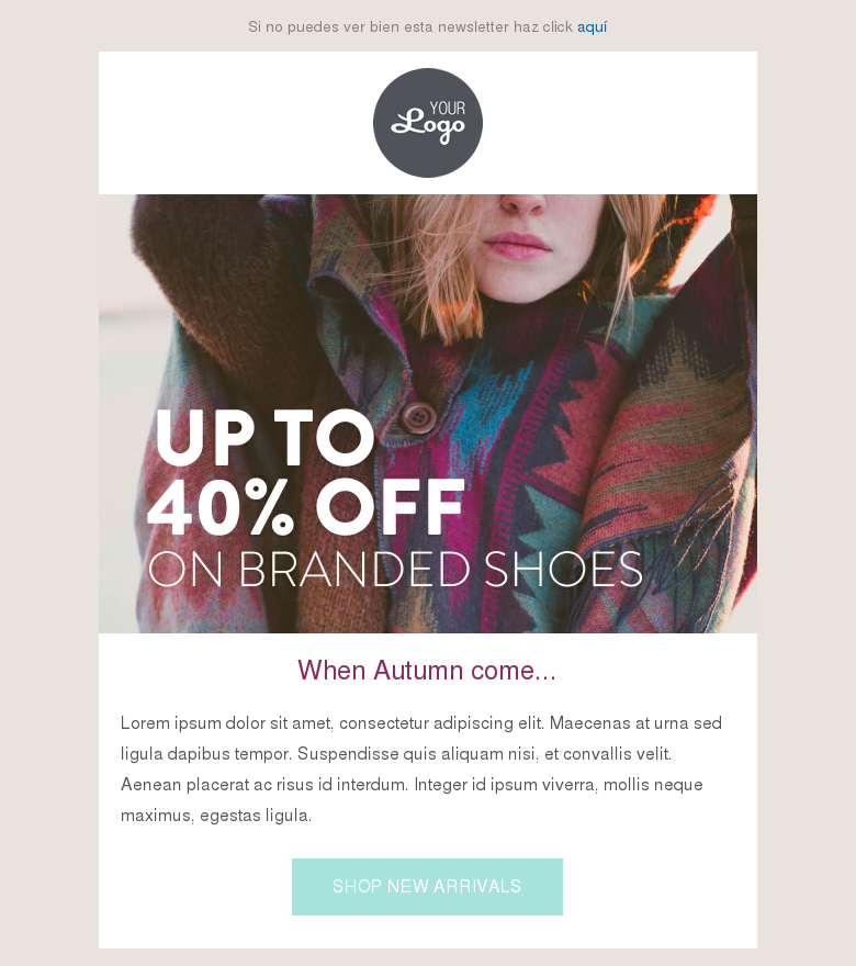 Plantilla email marketing Moda joven