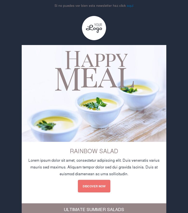 Template email marketing Pasta