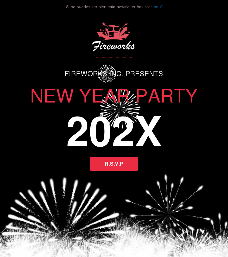 Plantilla email marketing Año nuevo