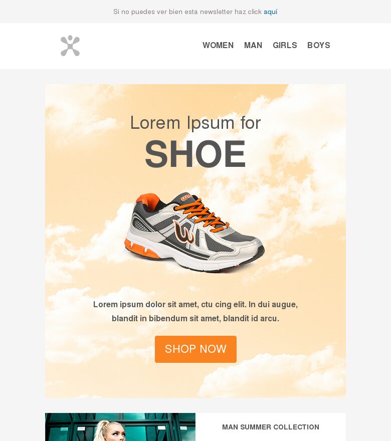 Template email marketing Tienda deportes