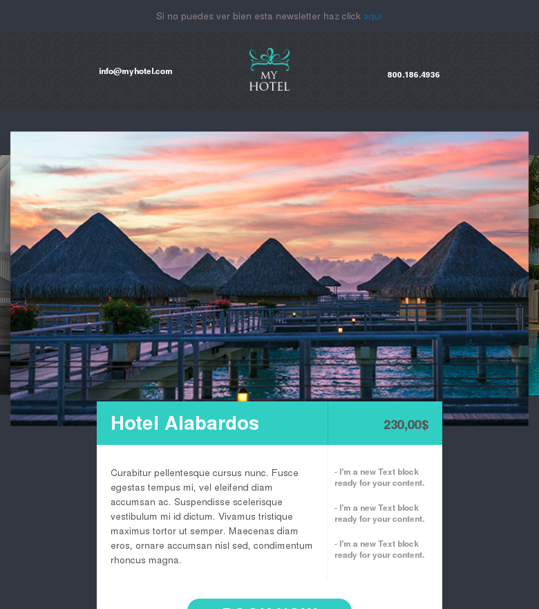 Plantilla email marketing Hotel