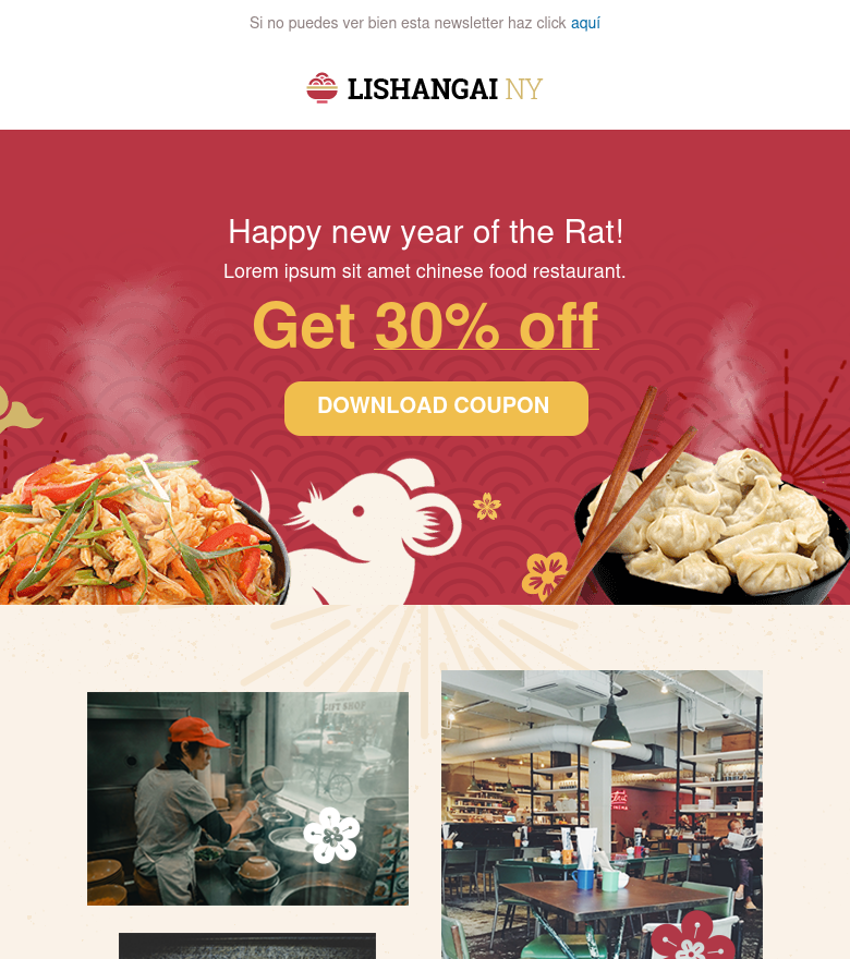 E-Mail-Marketing-Vorlage Año rata china