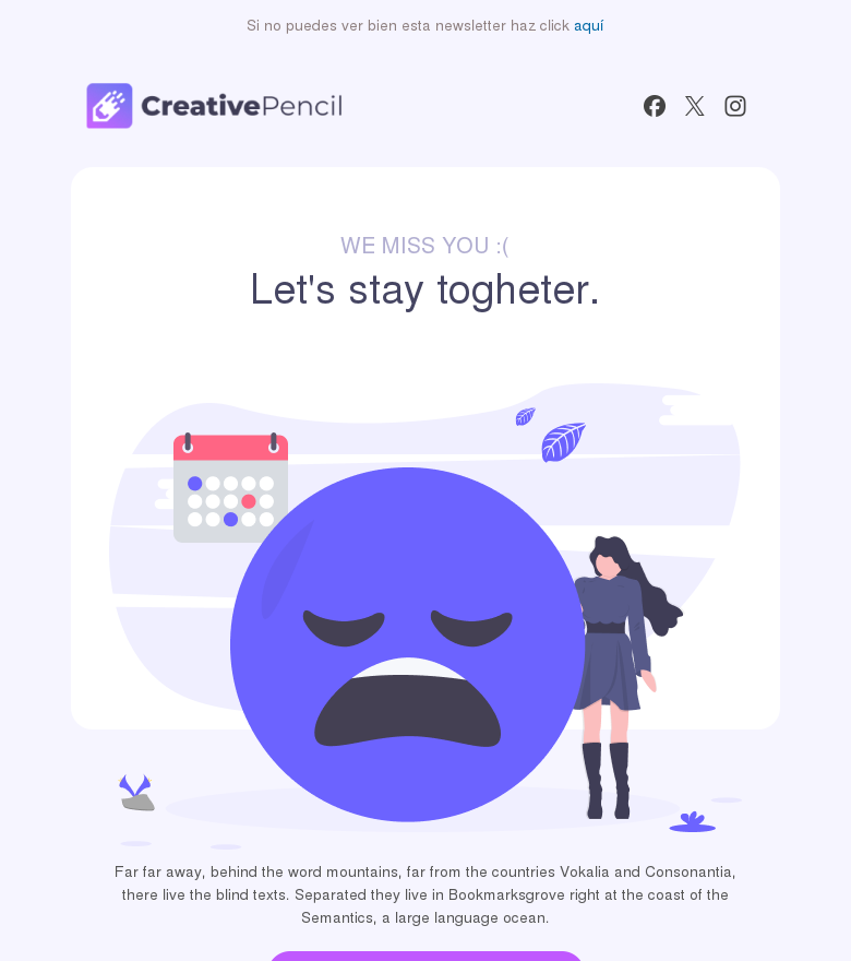Plantilla email marketing Reactivación cliente