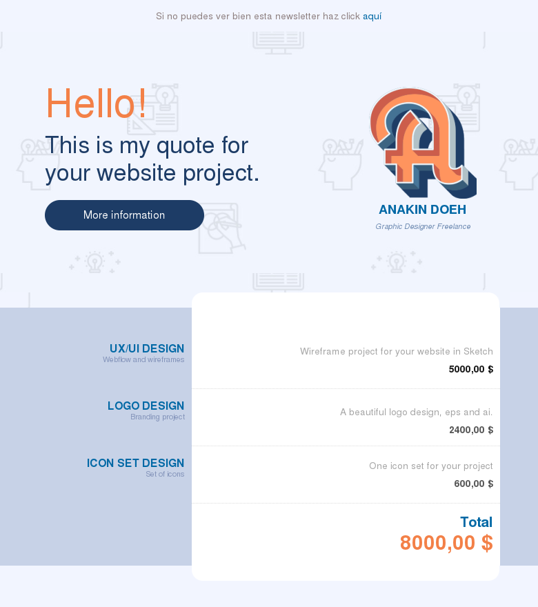 Plantilla email marketing Freelance