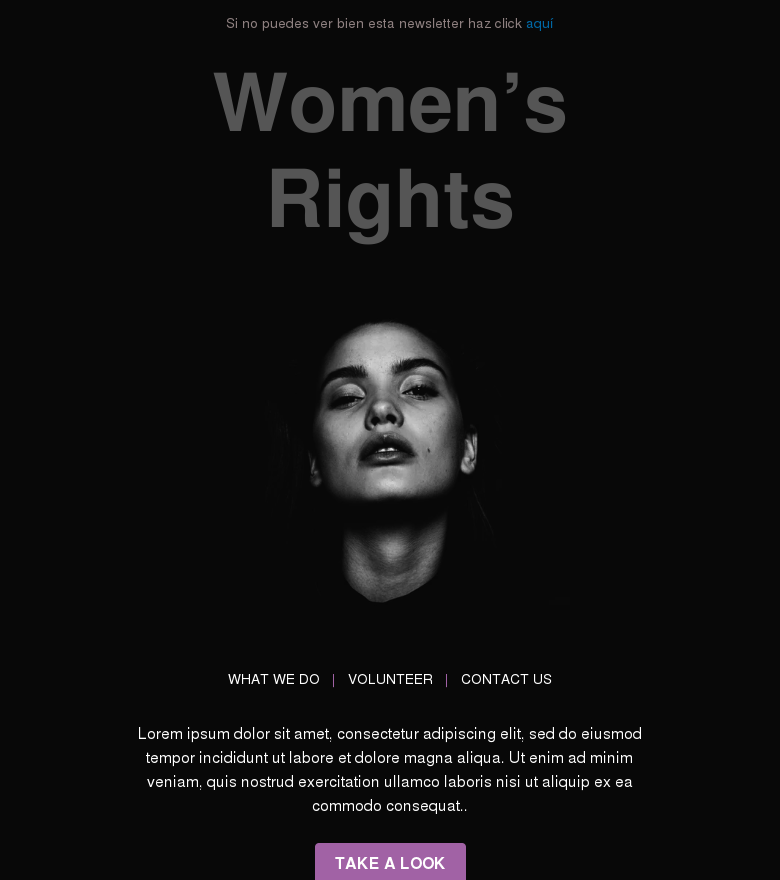 Plantilla email marketing Mujeres derechos