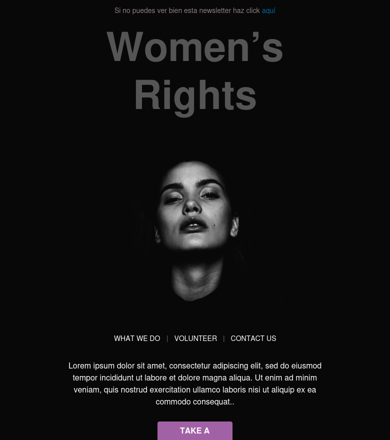 E-Mail-Marketing-Vorlage Mujeres derechos