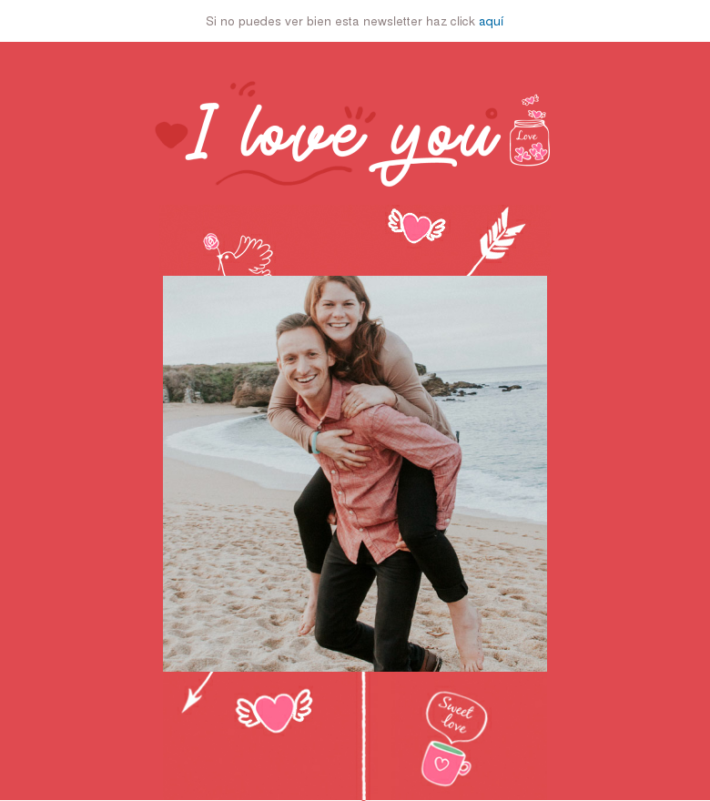Plantilla email marketing San Valentín rosa