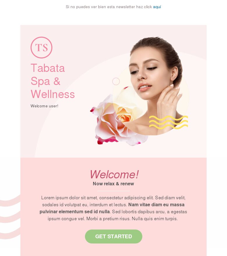 Template email marketing Spa
