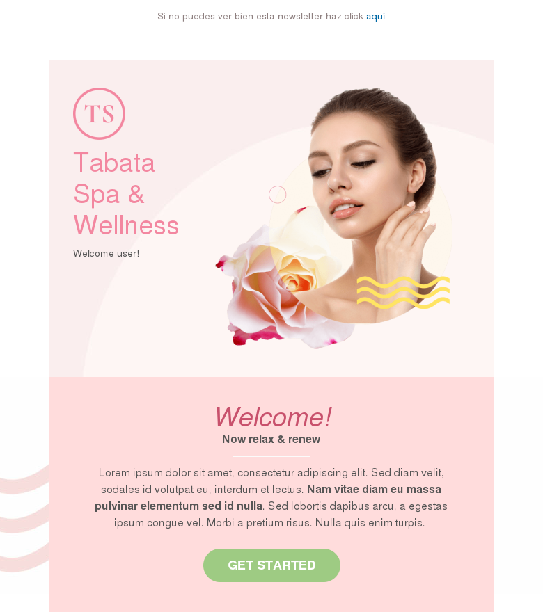 Plantilla email marketing Spa