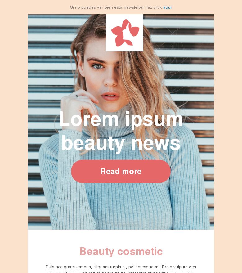 Email marketing template Belleza