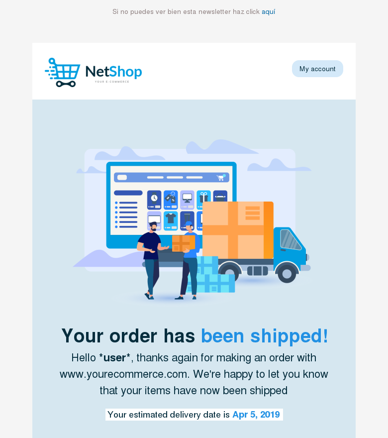 Plantilla email marketing Envío realizado