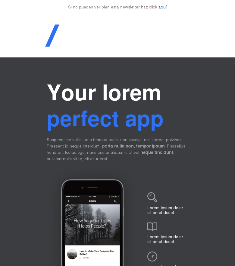 Plantilla email marketing App promo