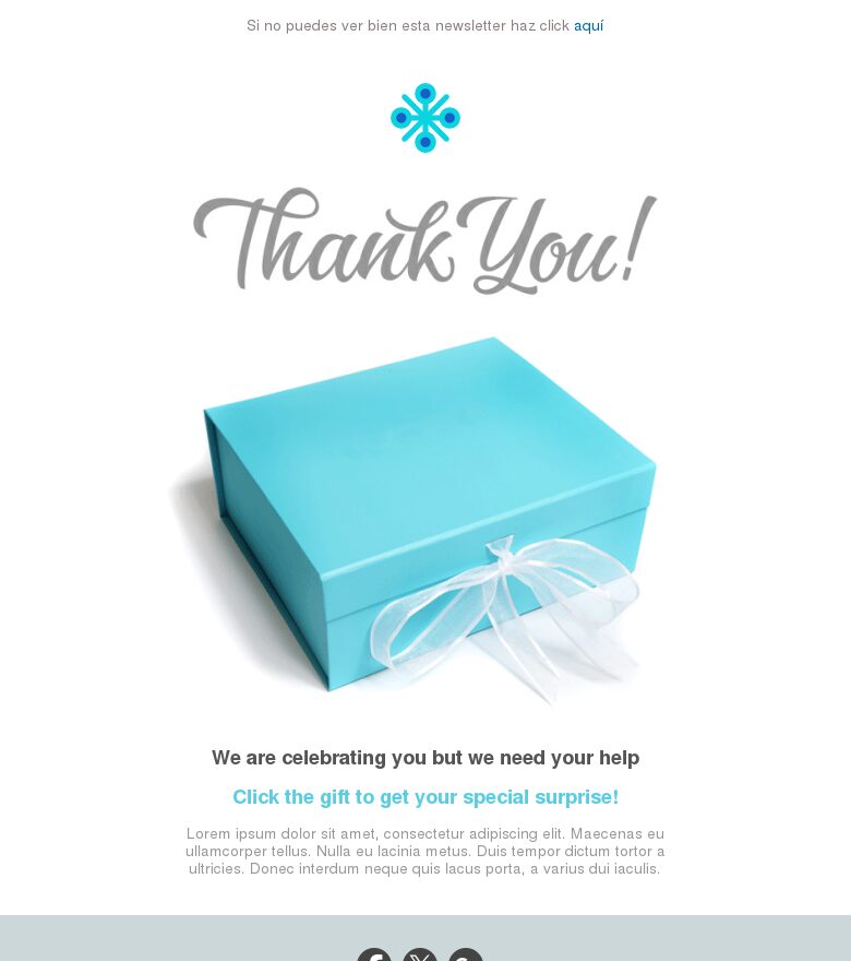 Template email marketing Gracias