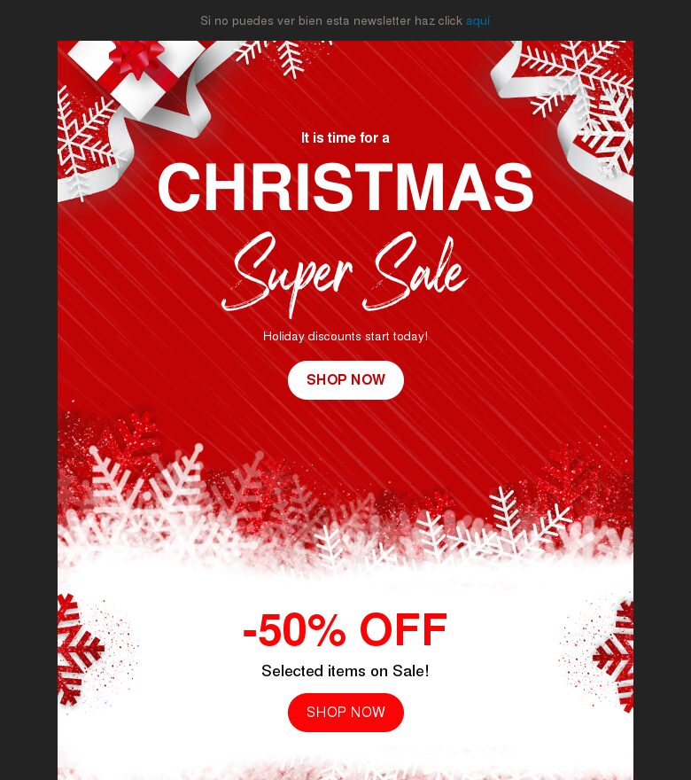 Template email marketing Oferta navidad