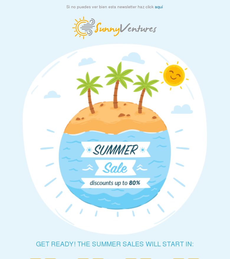 Template email marketing Ofertas de verano