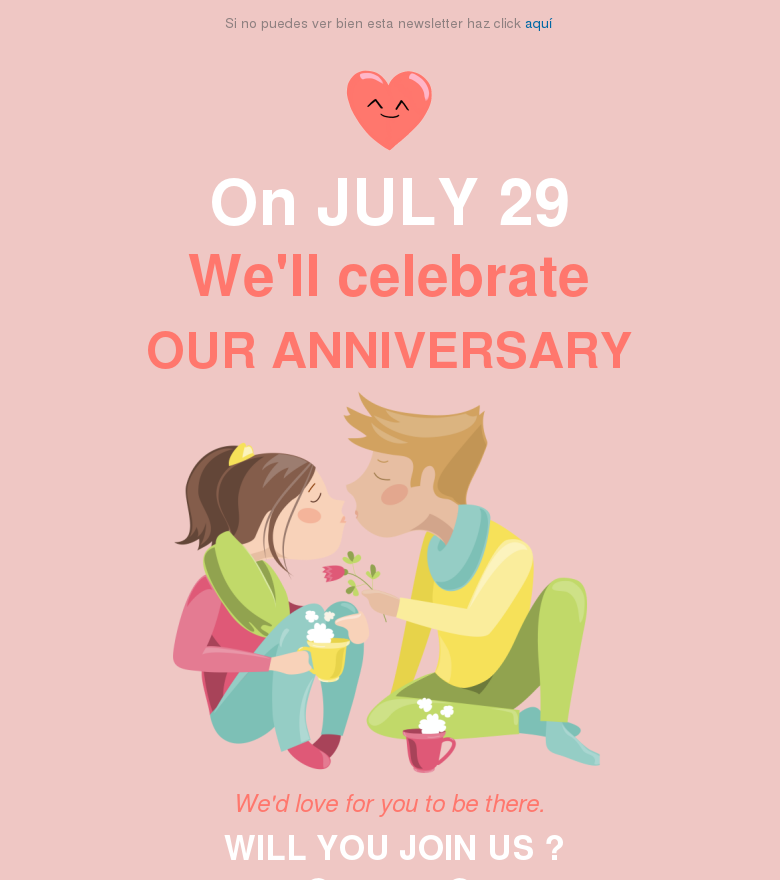 Plantilla email marketing Aniversario